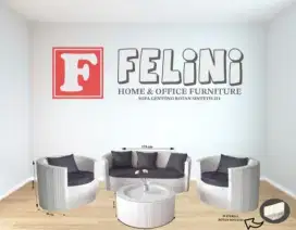 Sofa Set 311 Aesthetic Rotan Sintetis