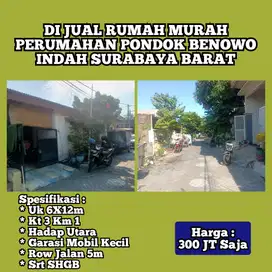 Rumah Di Jual Perum Pondok Benowo Indah Babat Jerawat Pakal Surabaya