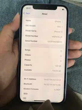 Iphone 12 purple 128 GB Inter Full Set