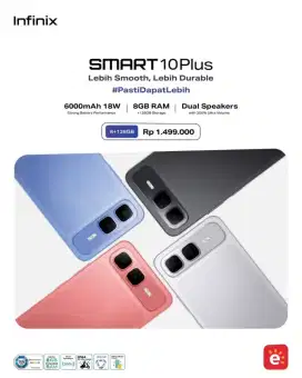 New Infinix Smart 10 Plus 8+8/128Gb Bergaransi resmi Indonesia