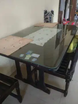 Meja kayu Sulawesi warna kayu hitam