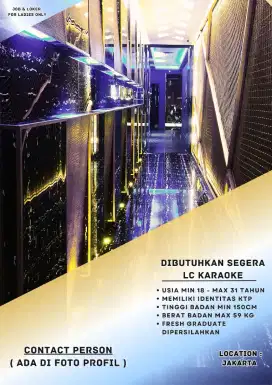 Segera Dibutuhkan WANITA utk bekerja di karaoke executiv