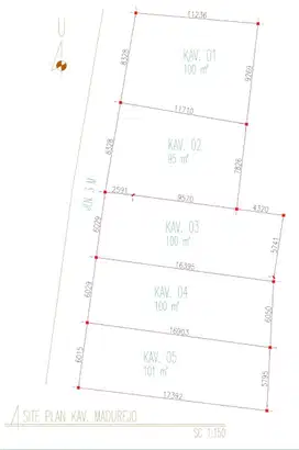 TANAH KAVLING (BISA DIBANGUNKAN RUMAH SESUAI TIPE) SEDIA 5UNIT.JK13447