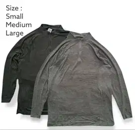 Gym-Shark Kaos Panjang Cowok Retake 1/4 Zip