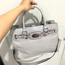 Preloved Tas Michael Kors Hamilton Pebbled Leather Satchel Authentic