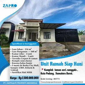 Jual rumah siap huni desain & spesifikasi premium di padang