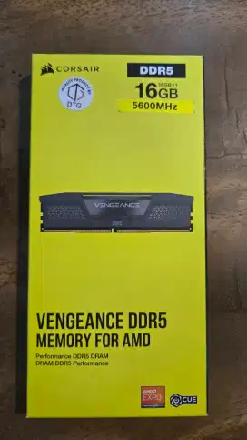 CORSAIR MEMORY RAM
VENGEANCE DDR5 16GB x 1
5600MHz- CMK16GX5M1B5600Z40
