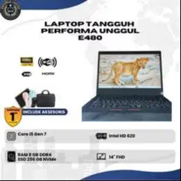 E480 Laptop Tangguh Perfoma Unggul Intel I5 Gen 7 Ram 8GB SSD 256GB