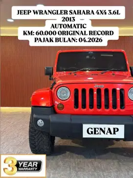 [ 3 YEAR WARRANTY ] JEEP WRANGLER SAHARA 2013 3.6L 4X4 AUTOMATIC