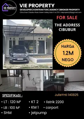 Dijual Rumah Cantik Siap Huni The Address Cibubur