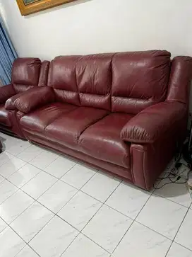 SOFA ITALIAN LEATHER GENUINE 3+1+1 KULIT ASLI