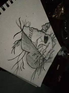 Gambar realism tengkorak