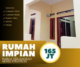 DIJUAL RUMAH MINIMALIS 2 KAMAR SIAP HUNI HANYA 165 JUTAAN