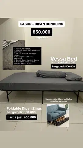 MEJA PORTABLE + FOLDABLE CHAIR (FREE MIRROR)