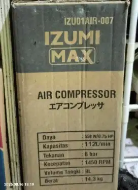 JUAL AIR COMPRESSOR 9L DAN MESIN SERUT KAYU (LIKE NEW)