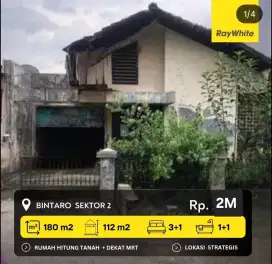 Rumah tua hitung tanah dekat MRT Lebak Bulus Bintaro Sektor 2