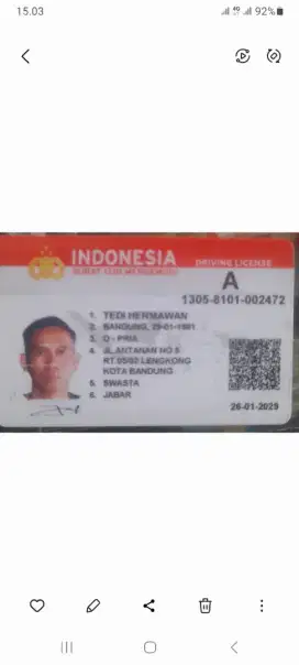 Malam saya lagi mencari pekerjaan apa aja kurir /drever modal sim aja
