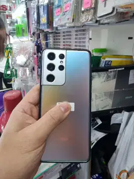 SAMSUNG S21 ULTRA 16/512 SILVER MULUS LENGKAP