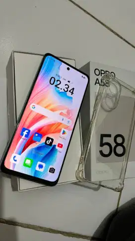 Oppo A58 6+6/128.Nfc Resmi fullset No minus