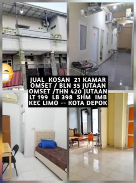 JUAL KOST KOSAN 21 KAMAR DEKAT KAMPUS UPN VETERAN LIMO DEPOK