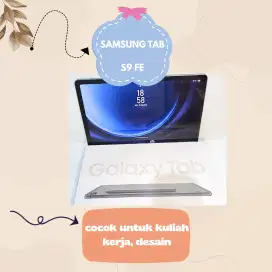 samsung Tab s9 fe warna Grey pakai Kartu sim + Wifi