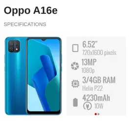Oppo A16e 3+1/32 Muluss Nett 550rb Pass