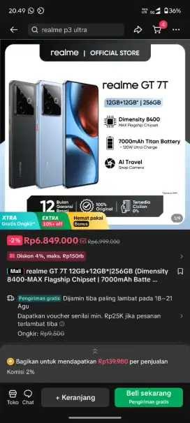 Realme GT 7 T 12/256