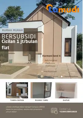 Rumah murah cicilan 1 jt flat, bersubsidi