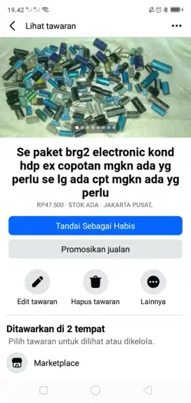 Se paket kelengkapan brg2 electronic kond hdp ex copotan SE lg ada cpt