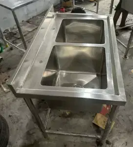 Wastafel double sink stainless