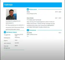 Saya ingin menjadi Supir pribadi kantor/perusahaan