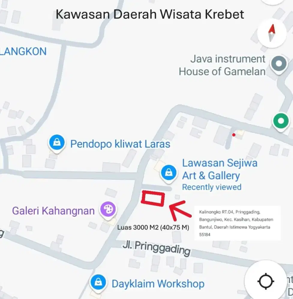 Tanah Murah Pekarangan Cocok Pabrik, Rumah Makan, Joglo dll