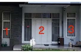 Kusen alumunium YKK & Pintu kayu