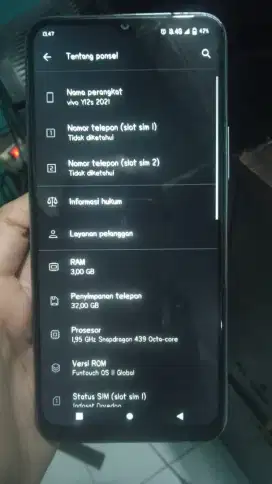 JUAL BU VIVO Y12S