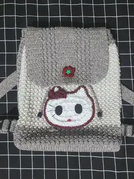 Tas Rajut Backpack Motif Kartun