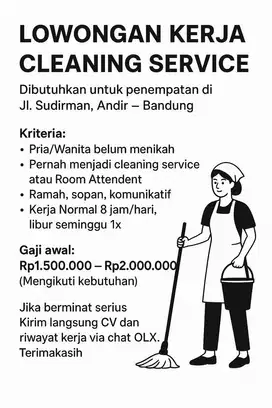 Lowongan Kerja: Cleaning Service