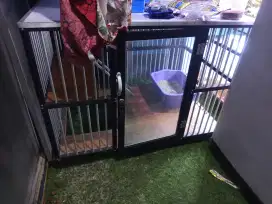 Kandang kucing aluminium / Marmer / Kaca