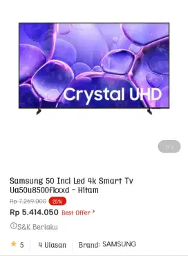SAMSUNG LED TV SMART 4K 50 INCI