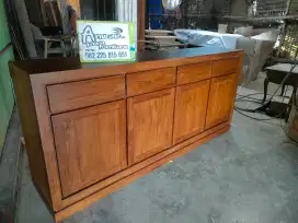Bufet minimalis ready stock siap kirim full kayu jati