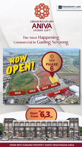 RUKO SPEKTAKULER GRAND BOULEVARD ANIVA DI GADGrand BoulevarING SERPONG