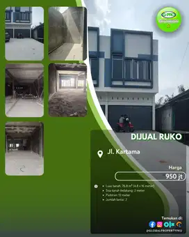 Dijual Ruko Daerah Kartama Pekanbaru Kota Siap Usaha!