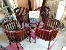 Kursi teras betawi lengkung full kayu jati