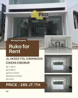 Ruko disewakan Cimanggis Cikeas