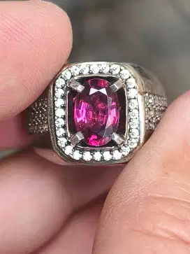 Cincin Batu garnet rhodolite 2.10 carat ring perak memo SKYLAB