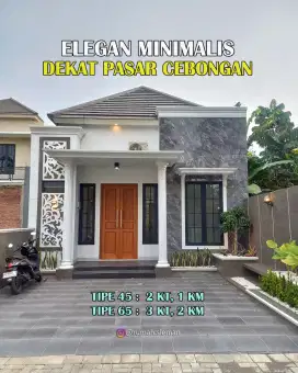 Rumah Elegan Minimalis dekat Pasar Cebongan