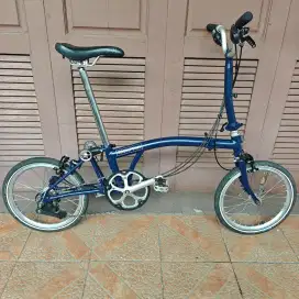 BEKAS - Sepeda Lipat BROMPTON 6speed biru tua Tempest Blue