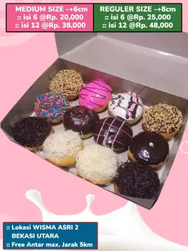 Donat medium toping bisa mix