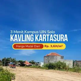 Dekat Kampus UIN Solo, Kavling Strategis Pucangan Kartasura, SHM