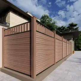 Pagar pintu gerbang minimalis modern terbaru WPC