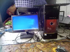 1 paket PC core i3 & monitor LED LG